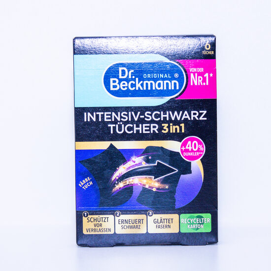 Dr. Beckmann Black Wash – melnās veļas lupatiņas, 6 gab.