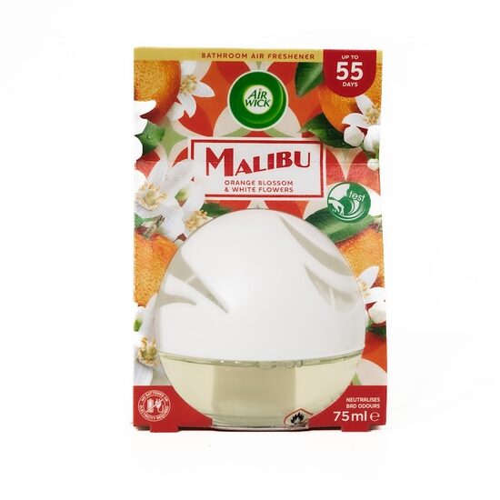 Air Wick Malibu Orange Blossom & White Flowers vannasistabas gaisa atsvaidzinātājs (75 ml)