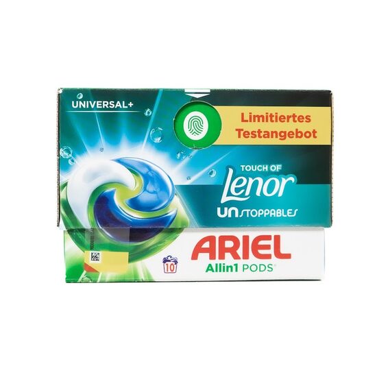 Ariel All-in-1 PODS Universal+ ar Lenor Unstoppables aromātu (10 mazgāšanām)