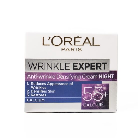 L’Oréal Paris Wrinkle Expert 55+ Night – nakts pretgrumbu sejas krēms ar kalciju