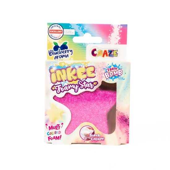 Craze Inkee Foamy Star vannas bumba ar putām – melleņu aromāts
