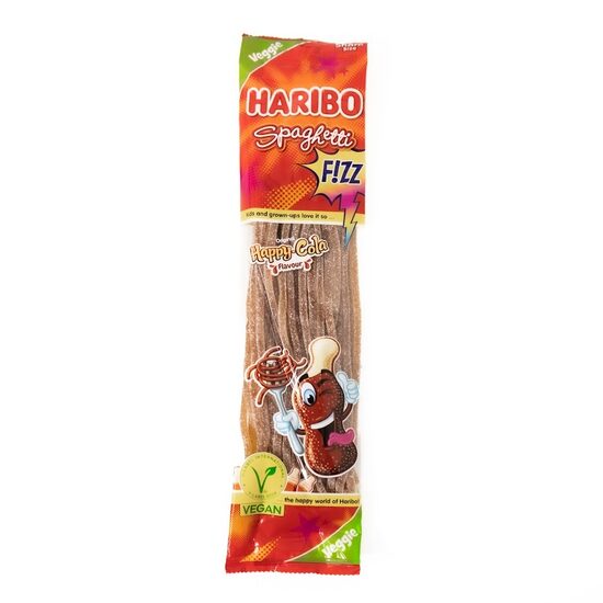Haribo Spaghetti Fizz Happy Cola želejkonfektes (Veggie)