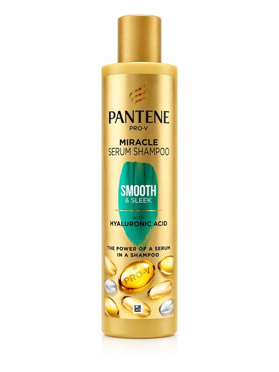 Pantene Pro-V Miracle Serum Shampoo Smooth & Sleek ar hialuronskābi