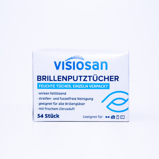 Visiosan mitrās salvetes briļļu tīrīšanai (54 gab.)
