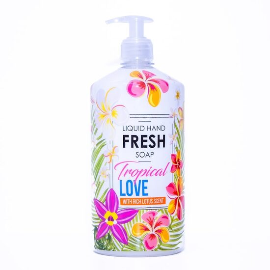 Šķidrās roku ziepes Fresh Tropical Love ar lotosa aromātu