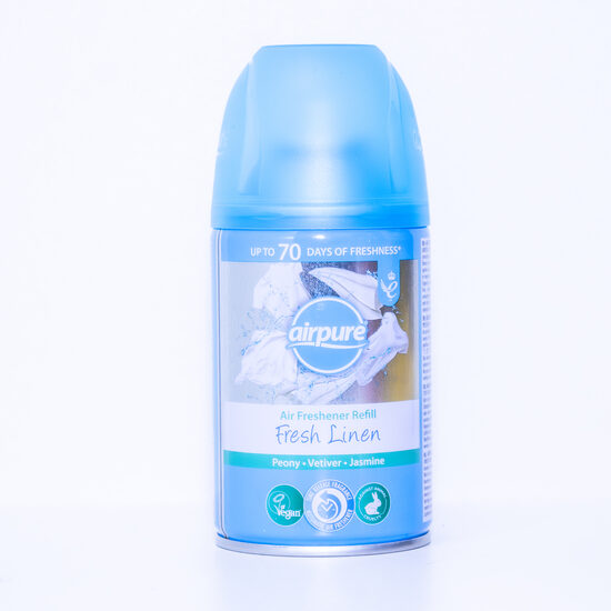 Airpure automātiskā gaisa atsvaidzinātāja rezerve Fresh Linen, 250 ml