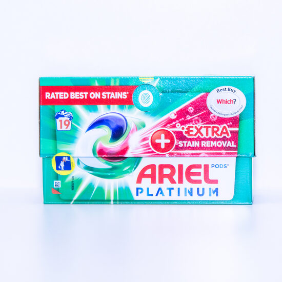 Ariel kapsulas veļas mazgāšanai Extra Stain Removal 19 gab.