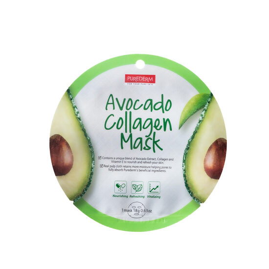 PUREDERM Avocado Collagen sejas maska, 18 g
