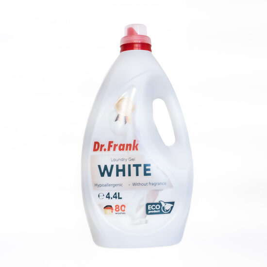 Dr. Frank Perfect White – šķidrais veļas mazgāšanas līdzeklis baltai veļai, 4.4 L (80 mazgāšanas reizēm)