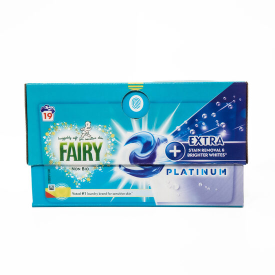 Fairy Platinum Extra Stain Removal veļas mazgāšanas kapsulas, 19 gab.